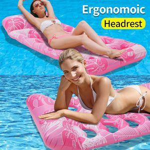 Flotteur gonflable rose en PVC MAKE WAVES avec design perforé 65x27,5 pouces pour adultes – Ludique et relaxant - Product Image 2