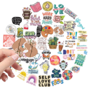 50 Stück Neue Frische Cartoon Inspirierende Zitate Transparente <span class=keywords><strong>PET</strong></span> Gestanzte Aufkleber für Planer und Tagebücher - Product Image 1