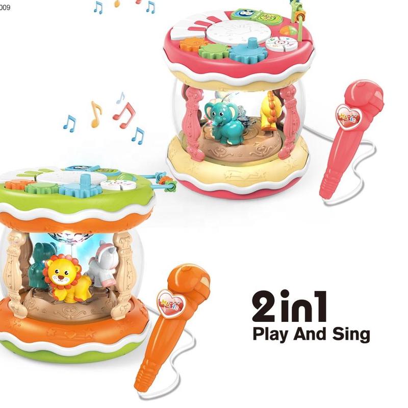Kids Flash Drum Toy Piano Microphone