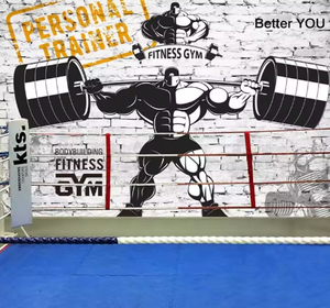 <span class=keywords><strong>Palestra</strong></span> moderna Bodybuilding sollevamento pesi Fitness Bar sfondo murale - Product Image 4