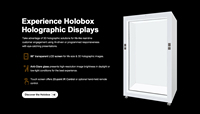 Kotak Hologram 3D Interaktif Ukuran Manusia 43 Inci Layar Sentuh LCD Transparan Holobox untuk Pusat Perbelanjaan