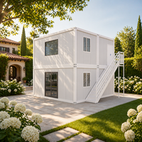 Maison duplex préfabriquée de luxe à 2 étages, maison modulaire détachable à 2 chambres
