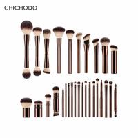 Set Kuas Makeup Vegan Custom HG 29 Pcs, Rambut Sintetis Bebas Kekejaman, Gagang Aluminium, Label Pribadi OEM
