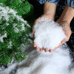 PAFU Décoration de Noël d'hiver pour les fêtes Flocons de neige en plastique blanc étincelant Fausse neige artificielle Poudre de neige 100 grammes