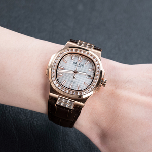 <span class=keywords><strong>OBLVLO</strong></span> Montre automatique mécanique de luxe pour homme, ultra-fine 8,8 mm, cadran date, élégante, diamants, lumineuse, mouvement Miyota 9015 FM - Product Image 1