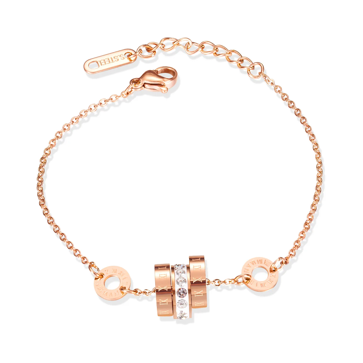 Best Design Elegant Charm Gold Trendy Rose Gold Stainless Steel Bracelets Gift For Women