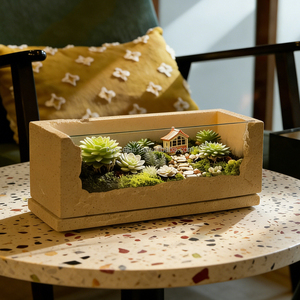 Jueone – Nouveaux pots à bougies vides en verre et béton, carrés, grande capacité 25 oz, pour remplir de la <span class=keywords><strong>cire</strong></span>, récipients en ciment - Product Image 3