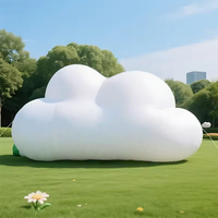 Décoration de fête, ballon nuage gonflable personnalisé, modèle publicitaire géant blanc, éclairé par LED, 10-12 pieds