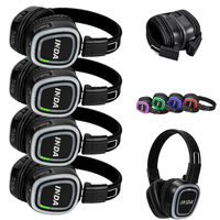 Casques de disco silencieux avec logo personnalisé RF890, électrification visible, 3 canaux, sans fil, pliables