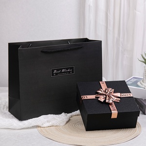 Custom Logo Luxury Wedding <b>Gift</b> <b>Boxes</b> Magnetic Lid <b>Red</b> Black Bowknot Cardboard Rigid <b>Boxes</b> Embossing Recycled Materials - Product Image 1
