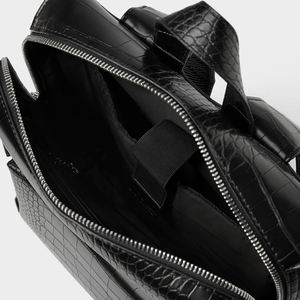 Gepersonaliseerd Toilettas Duffelset, Designer Luxe Zwart Krokodillenleer Duffel Weekender Reistas En Rugzakset/ - Product Image 2