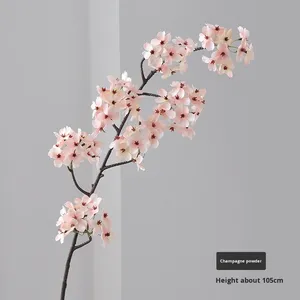 Branches artificielles de fleurs de cerisier blanches à longues tiges 105 cm, nouveau style minimaliste chinois pour la décoration de mariage et l'ornementation de la maison - Product Image 6