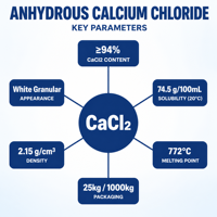 Chlorure de calcium anhydre en poudre, haute pureté, qualité industrielle, produit chimique