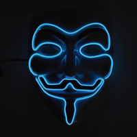 Vendetta Unique Custom LED Effrayant Halloween Masque PVC Facial Hacker avec Rechargeable Avantage