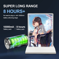 Boîte lumineuse publicitaire LED double face rechargeable avec base de table, écologique, 3000 lumens, cadre en alliage d'aluminium, affichage intérieur pour magasin