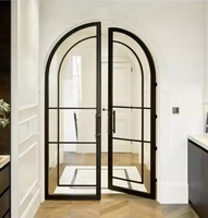 Porte d'entrée pivotante automatique en aluminium et verre, activée par capteur, pour usage commercial