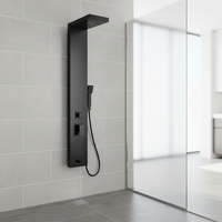 Panneau de douche mural en aluminium noir finition massage, prix d'usine