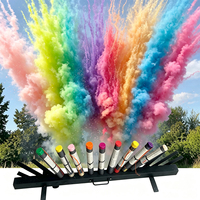 Cañón de confeti en forma de abanico de una sola fila para revelación de género, bodas, escenarios y fiestas, con fuegos artificiales de colores y disparador TNT