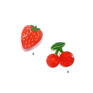 Pinces à cheveux en plastique motif fraise et cerise 5,5 cm pour femme, style décontracté - Product Image 4