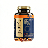 Capsules de Nigelle pressée à froid de haute qualité, marque privée, pour renforcer l'immunité, favoriser la santé digestive et articulaire.