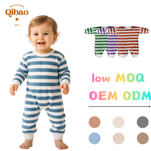 Mameluco <span class=keywords><strong>de</strong></span> Bebé 100% Algodón, Mono <span class=keywords><strong>de</strong></span> Manga Larga a Rayas, Traje <span class=keywords><strong>de</strong></span> Una Pieza Suave y Transpirable, Body para Recién Nacido Unisex - Product Image 1