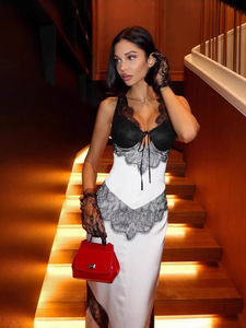 <span class=keywords><strong>Abbigliamento</strong></span> donna <span class=keywords><strong>Boutique</strong></span> di alta qualità abito da sera Sexy in pizzo nero con cuciture di lusso di fascia alta - Product Image 5