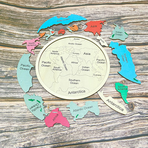 La <span class=keywords><strong>migliore</strong></span> vendita Montessori per bambini in legno giocattolo educativo per bambini in legno mappa del mondo Puzzle mappa del mondo Puzzle Puzzle - Product Image 4