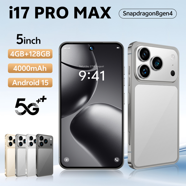 2026 I17 Mini 5\" Smartphone4+128GB 5G 48MP Camera 4000mAh Android15 Octa Core LTE HD French Spanish