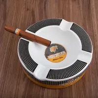 Rechteckiger Keramik Zigarren-Aschenbecher Schwarz