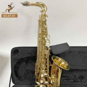 Vente en gros OEM ODM <span class=keywords><strong>Saxophone</strong></span> Alto Mib Laque d'or avec étui et accessoires <span class=keywords><strong>Saxophone</strong></span> à vendre bon marché Accepter la personnalisation du LOGO - Product Image 1
