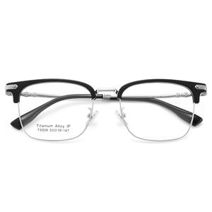 Monture de lunettes rectangulaire tendance pour homme en titane pur T5009, légère, monture complète, convient à toutes les formes de visage, élégante pour adulte - Product Image 3