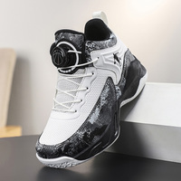 Chaussures de basket-ball pour enfants, baskets montantes à boutons pour garçons, baskets pour petits et grands enfants, tige en EVA, semelle intermédiaire en caoutchouc, tissu extensible en maille, sport