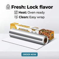 Rouleau de papier aluminium anti-graisse, grande taille, haute résistance, pour plats à emporter et emballage alimentaire
