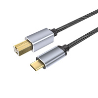 Cable de Impresora Mini Ligero Tipo C a USB 2.0 B Macho a Macho, Fácil de Transportar, Cable de Transferencia para Oficina, Computadora Portátil
