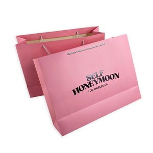 Sacs cadeaux en papier kraft recyclable personnalisés avec impression d'écran, poignée longue de luxe, pour boutique, emballage, logo - Product Image 2