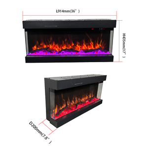 <span class=keywords><strong>Chimenea</strong></span> <span class=keywords><strong>Eléctrica</strong></span> LED de 3 Lados con Diseño Moderno 2026, 50'', 72'', 80'', para Interiores, con Juego de Leños Reales Opcional y Control por Voz Inteligente - Product Image 4