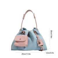 Sac à main en cuir véritable de haute qualité, tendance 2026, grande capacité, sac de voyage, sac à bandoulière en denim vintage pour femmes