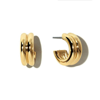 Bijoux minimalistes personnalisés Maimang, argent sterling 925 plaqué or 18 carats, boucles d'oreilles créoles doubles cercles pour femmes