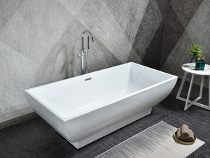 Frap — baignoire en acrylique pur autoportante, Design Simple, avec socle - Product Image 4