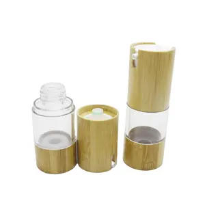 Güzel kozmetik bambu kavanozlar ve şişeler ve bambu hammadde ambalaj ahşap kutular kullanan bambu kapaklı % BJ-888K