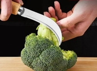 Couteau courbé en bois pour fruits, manche parfumé, multifonctionnel, écologique, pour la cuisine domestique, faucille courbée en bois