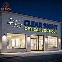 Enseigne LED en acrylique personnalisée, lettres en relief 3D pour café, magasin de lunettes et décoration murale de commerce, logo publicitaire