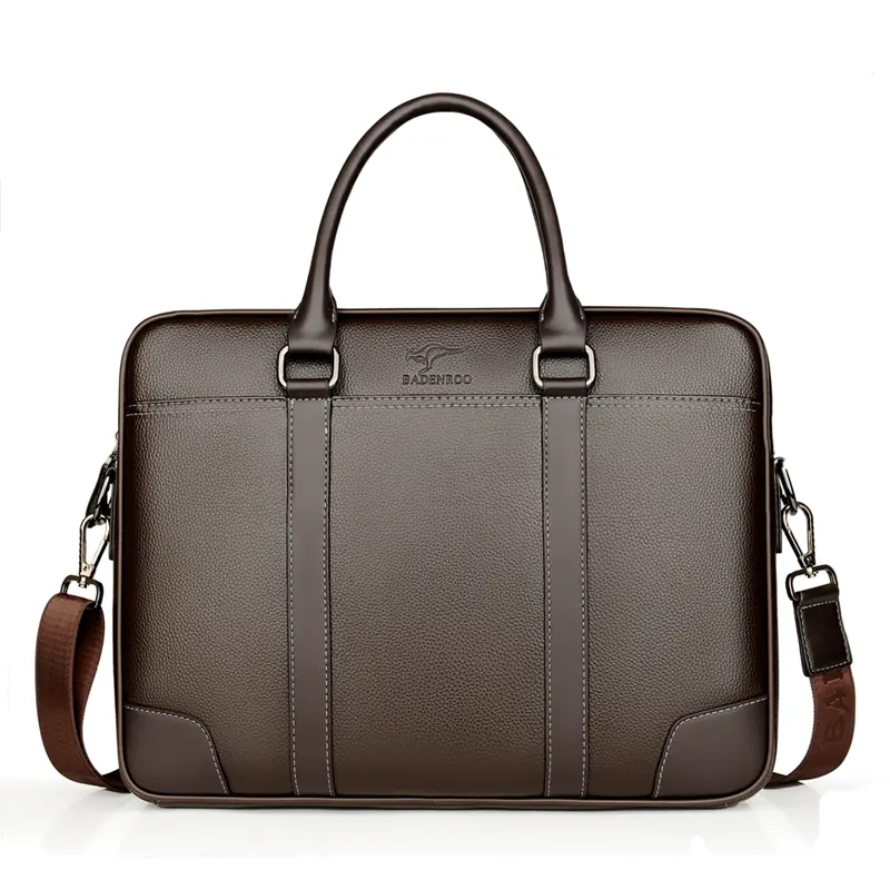 Custom Men's Briefcase Leather Retro Notebook Shoulder Diagonal Bag Business Casual Handbag