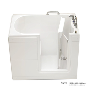 Mandrex Petit Rectangle Autoportant Acrylique Walk-In Assise Massage Combo Air Whirlpool Aide au <span class=keywords><strong>Bain</strong></span> pour Personnes Âgées Egouttoir - Product Image 3