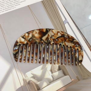 Diskon besar-besaran sisir rambut janggut gigi lebar asetat termurah - Product Image 5