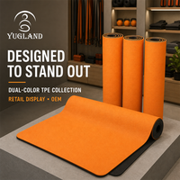 Tapete de Yoga Yugaland de Alta Densidad, Doble Color, TPE, Antidesgarros, para Ejercicios HIIT, Pilates, Gimnasio, Venta al Por Mayor de Fábrica