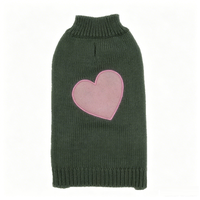 Gilet à col roulé pour chien Lovely Heart, respirant, en polaire tricotée, protection chaude, vêtements pour petits chiens, hiver
