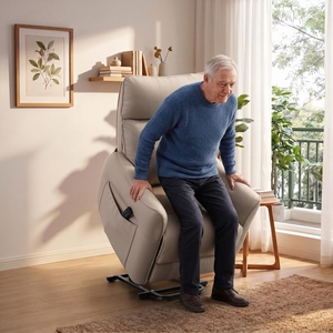 Poltrona Reclinabile Elettrica Moderna e Confortevole in Tessuto con Funzione Massaggio - Product Image 2