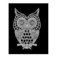 Motif de transfert thermocollant en strass hibou de Noël
