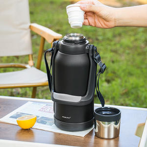 PINKAH Nouveauté 1700ml / 57 OZ Grande capacité Thermos en acier inoxydable à vide Bouteille d'eau avec tasse supplémentaire pour les voyages - Product Image 4